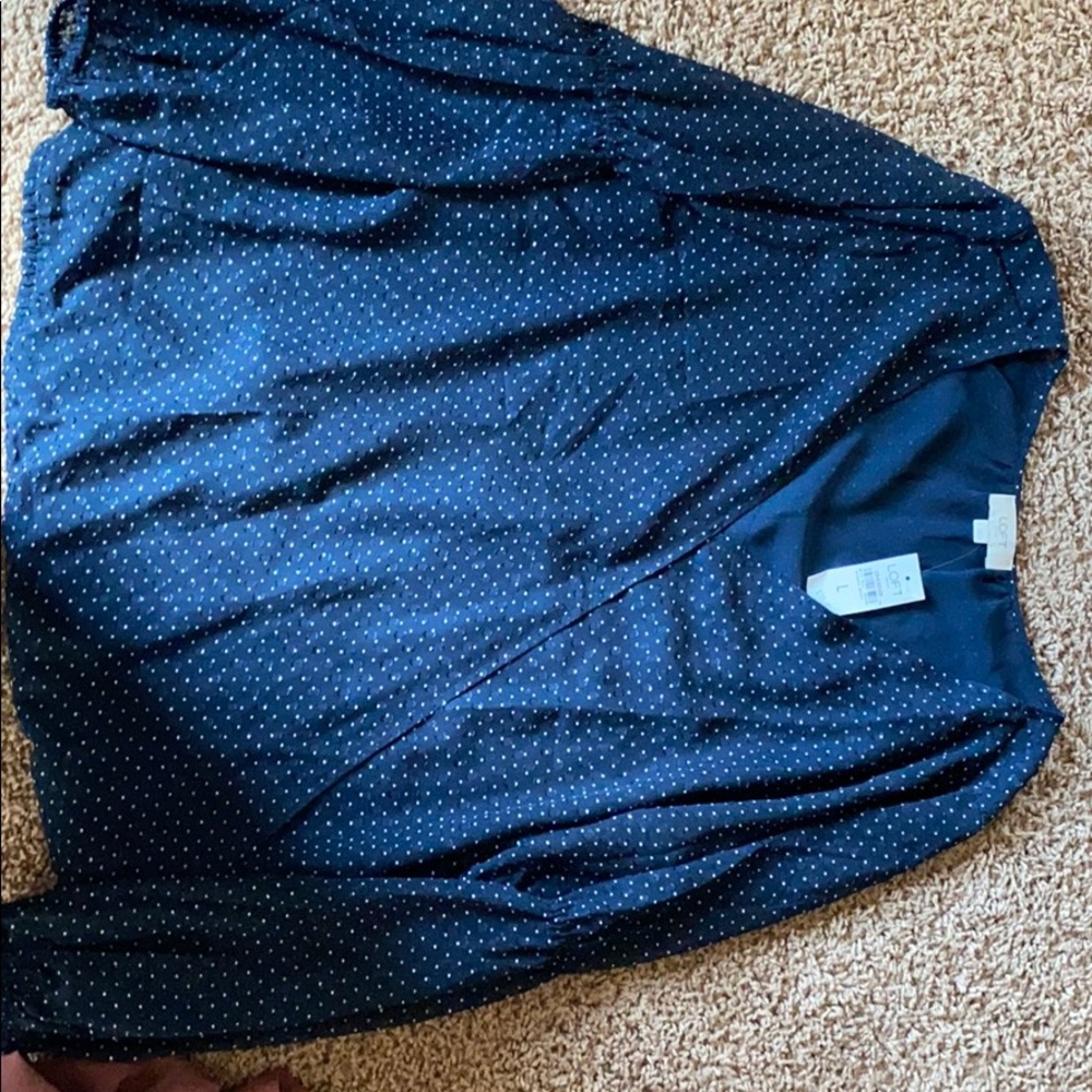 Loft Polka dot wrap blouse